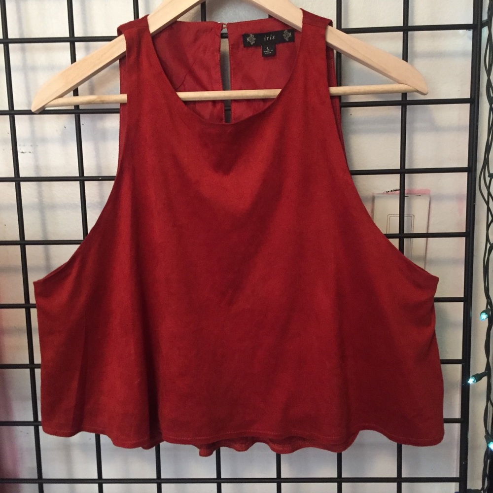 faux suede tank top